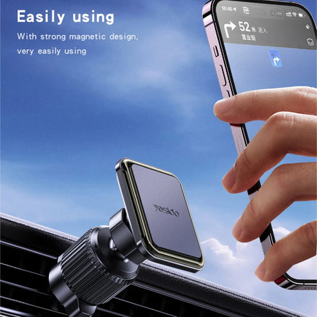 Suport Yesido (C245), Magnetic, for Air Vent, Upgraded Clip, Free Rotating Angle, Negru