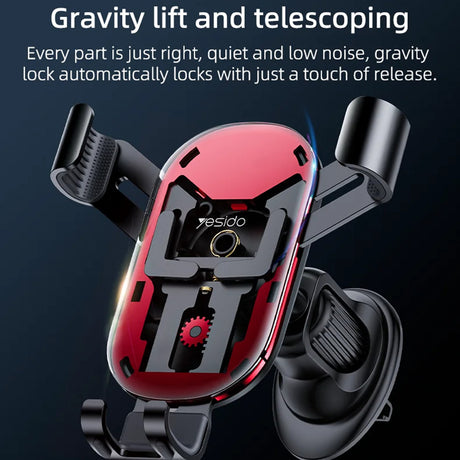 Suport Yesido (C243), for Air Vent, with Bionic Hawksbill Hook, Gravitational Lock, Negru