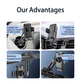 Suport Yesido (C242), for Air Vent, with Auto Extending Clip by Switch Button, Telescopic Arm, Negru
