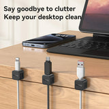 Cablu Yesido (set de 4) Organizer (C216BL), Magnetic Clips, Strong Adhesive, Mini Design, Negru