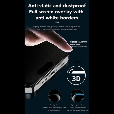 Folie de protectie ANANK 2.5D 360° Privacy compatibil cu iPhone 14, Negru