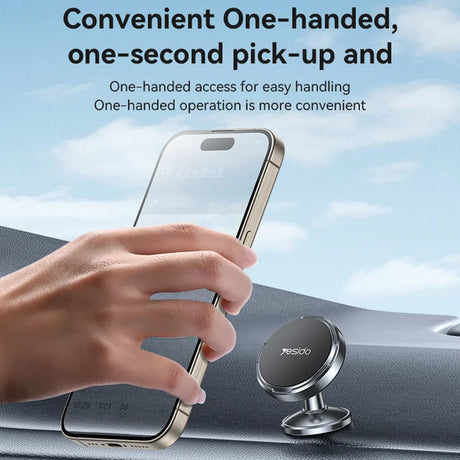 Suport Yesido (C215), Magnetic, for Dashboard, 360, Universal, Zinc Alloy, Negru