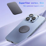 Suport Yesido (set de 2) Metal Plate (C207), Round + Rectangle Shapes, Leather Pattern, Universal, Negru