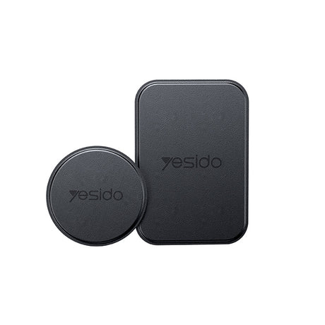 Suport Yesido (set de 2) Metal Plate (C207), Round + Rectangle Shapes, Leather Pattern, Universal, Negru