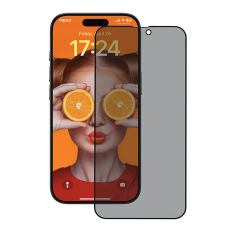 Folie de protectie ANANK 2.5D Privacy compatibil cu iPhone 15 Pro, Negru