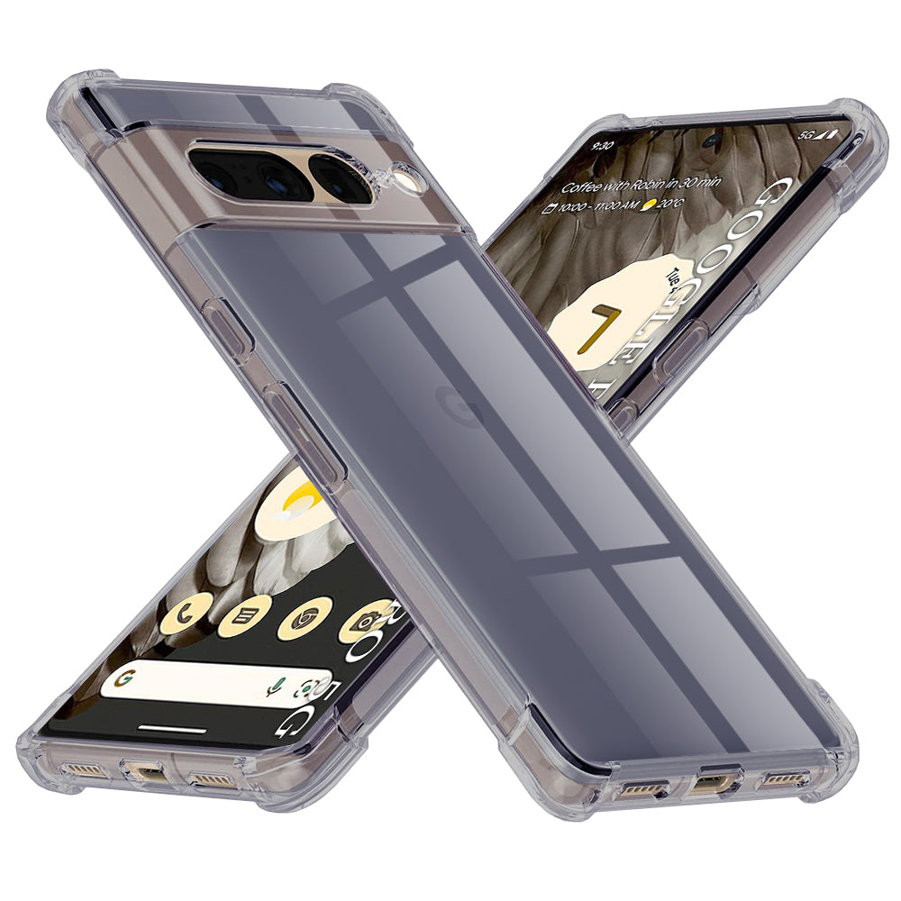 Husa de protectie Techsuit Shockproof Clear Silicone compatibil cu Google Pixel 7 Pro, Negru Fumuriu