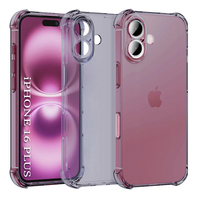 Husa de protectie Techsuit Shockproof Clear Silicone compatibil cu iPhone 16 Plus, Negru Fumuriu