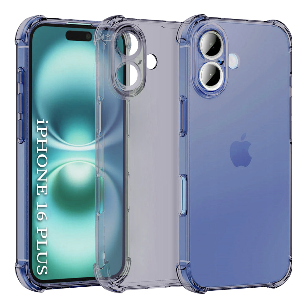 Husa de protectie Techsuit Shockproof Clear Silicone compatibil cu iPhone 16, Negru Fumuriu