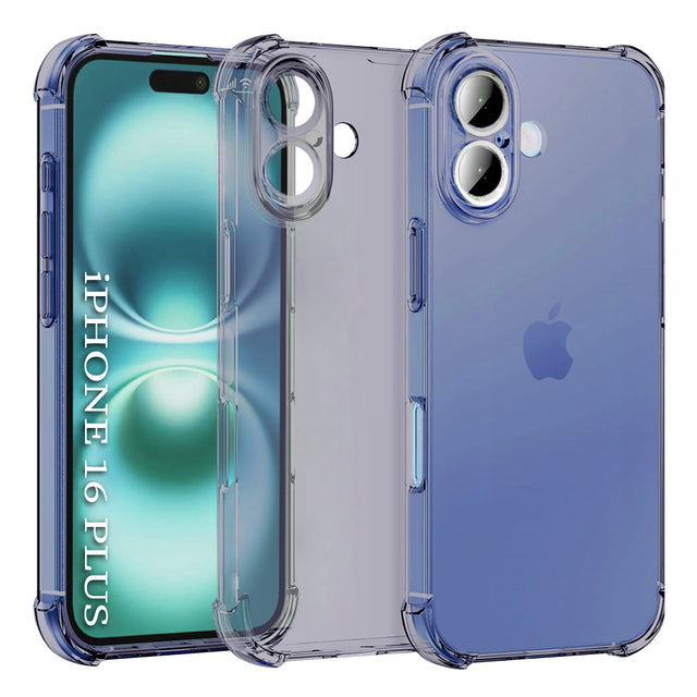 Husa de protectie Techsuit Shockproof Clear Silicone compatibil cu iPhone 16, Negru Fumuriu