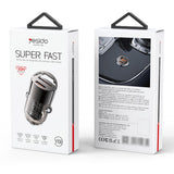 Incarcator Yesido Hidden Car (Y68), Dual-Port USB-A + Type-C, PD30W, Aluminum Alloy, Fast Charging, Negru