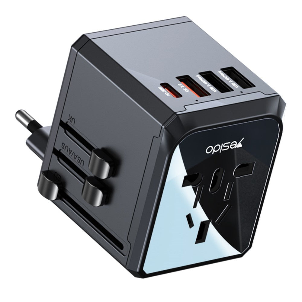 Adaptor Yesido Travel Type-C 3x USB (MC24), Negru