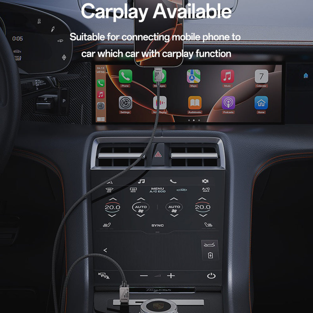 Cablu Yesido (CA196), Type-C to Type-C, Fast Charging, 480Mbps, PD60W, CarPlay Compatible, Zinc Alloy, 1.2m, Negru