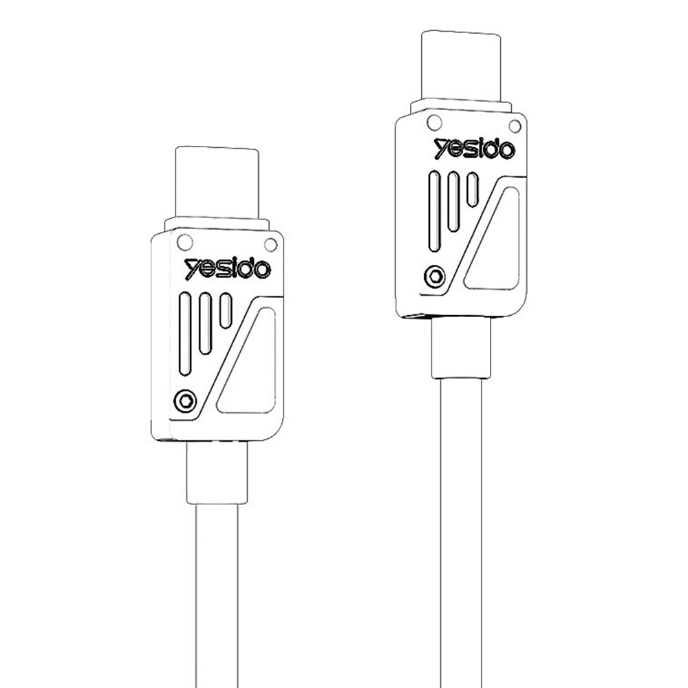 Cablu Yesido (CA196), Type-C to Type-C, Fast Charging, 480Mbps, PD60W, CarPlay Compatible, Zinc Alloy, 1.2m, Negru