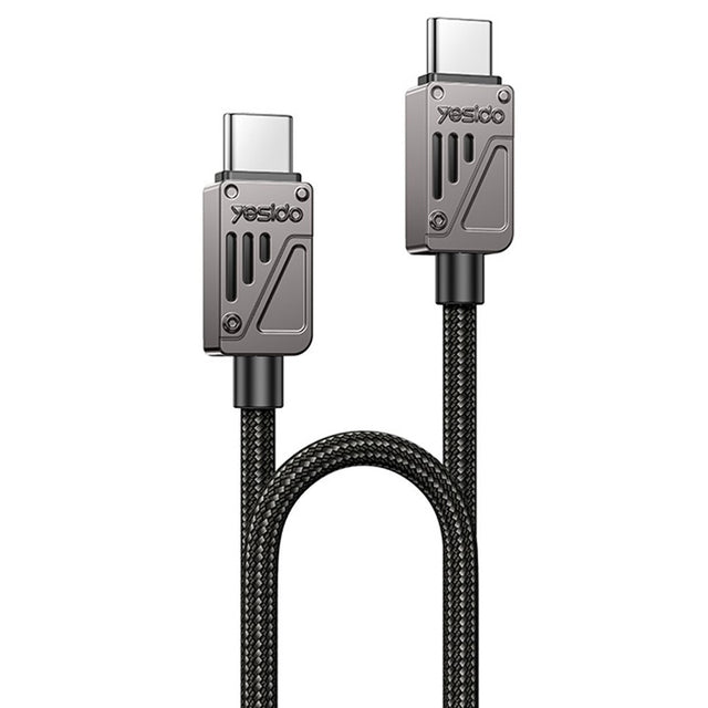 Cablu Yesido (CA196), Type-C to Type-C, Fast Charging, 480Mbps, PD60W, CarPlay Compatible, Zinc Alloy, 1.2m, Negru