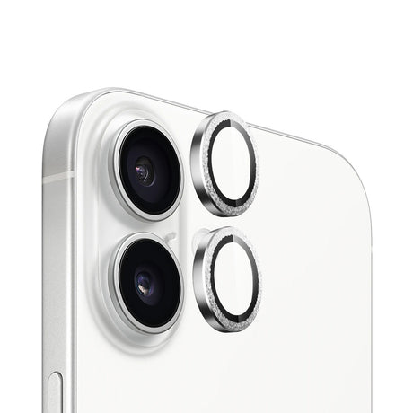 Folie de protectie Blueo Original Metal Frame Lens compatibil cu iPhone 16 / iPhone 16 Plus, Argintiu
