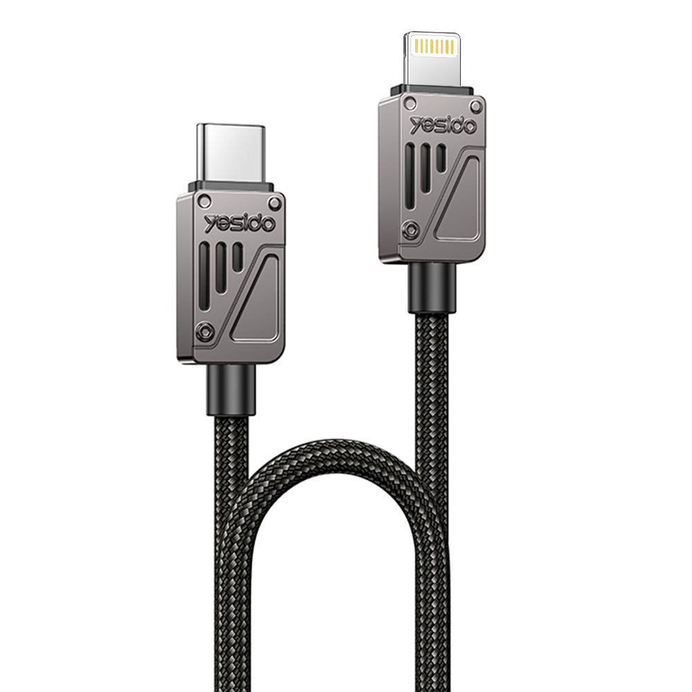 Cablu Yesido (CA195), Type-C to Lightning, Fast Charging, PD27W, CarPlay Compatible, Zinc Alloy, 1.2m, Negru