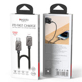Cablu Yesido (CA195), Type-C to Lightning, Fast Charging, PD27W, CarPlay Compatible, Zinc Alloy, 1.2m, Negru
