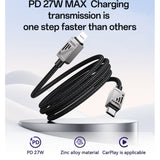 Cablu Yesido (CA195), Type-C to Lightning, Fast Charging, PD27W, CarPlay Compatible, Zinc Alloy, 1.2m, Negru