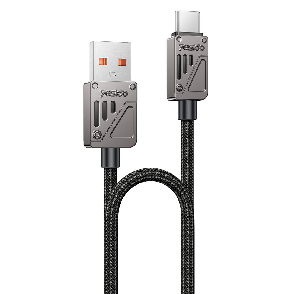 Cablu Yesido (CA135C), USB to Type-C, Fast Charging, QC18W, 3A, 480Mbps, CarPlay Compatible, Zinc Alloy, 1.2m, Negru