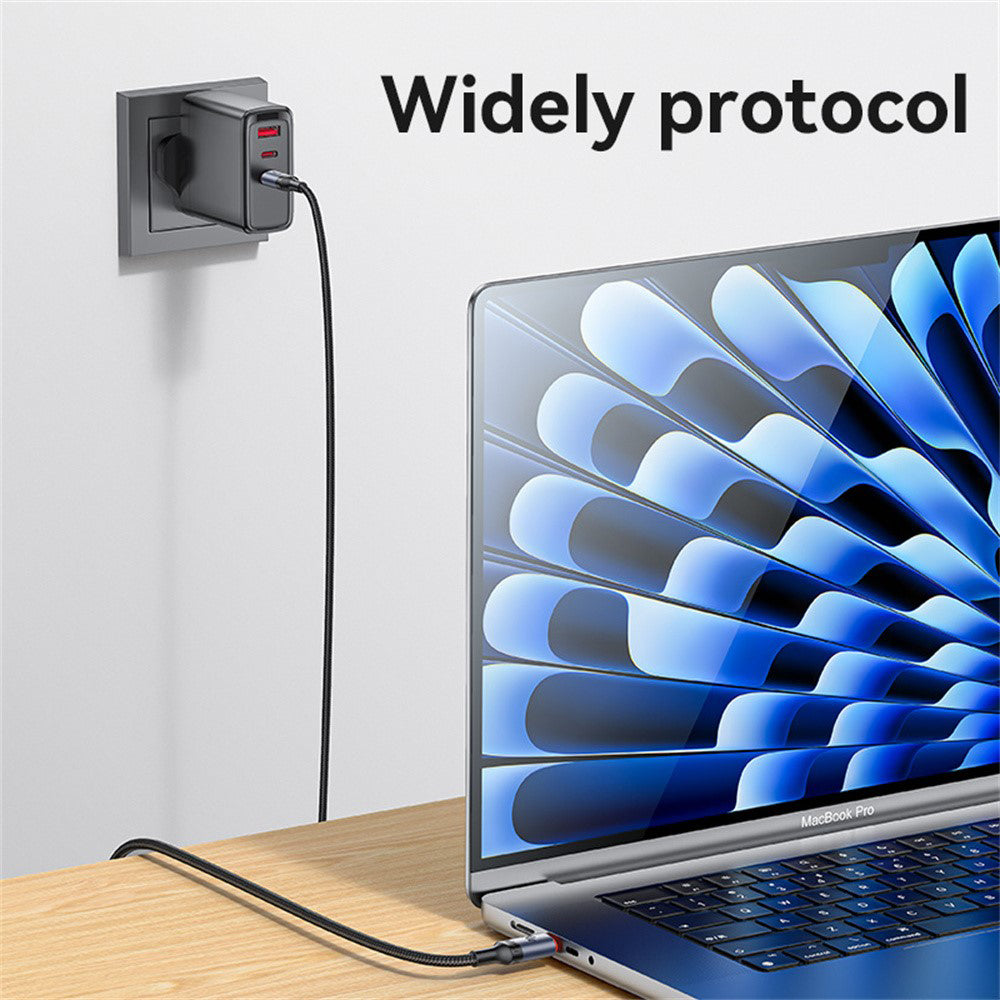 Cablu Yesido (CA186), Type-C to Type-C, Fast Charging, 480Mbps, 240W, 48V/5A, E-Mark Chip, Nylon Braided, 2m, Negru