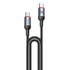 Cablu Yesido (CA185), Type-C to Type-C, Fast Charging, 480Mbps, 240W, 48V/5A, E-Mark Chip, Nylon Braided, 1.2m, Negru