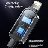 Cablu Yesido (CA180), Super Fast Charging, with Digital Display, Type-C to Lightning, 27W, 3A, 480Mbps, 1.2m, Negru