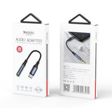 Adaptor Yesido Audio Cable Adapter (YAU38), Type-C to Jack 3.5mm, Nylon, Aluminum Alloy, 15cm, Negru