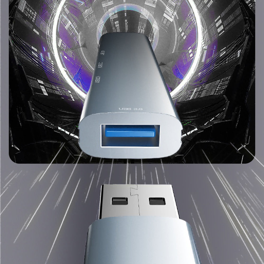 Hub/Dock Yesido Docking Station 4in1 (HB18), USB to 1x USB3.0, 3x USB2.0, Plug&Play, 5Gbps, Aluminum Alloy, Gri