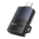 Adaptor Yesido Adapter (GS38), Lightning to TF Card, for iPhone, iPad, 480Mbps, 4K, LED indicator, Gri