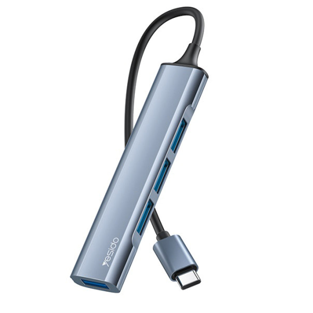 Hub/Dock Yesido Docking Station 4in1 (HB17), Type-C to 1x USB3.0, 3x USB2.0, Plug&Play, 5Gbps, Aluminum Alloy, Gri