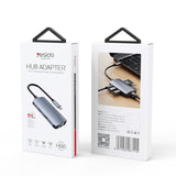 Hub/Dock Yesido Docking Station (HB15), Type-C to 2x USB, USB-C, SD/TF Card, RJ45, 1000Mbps, Plug & Play, Gri