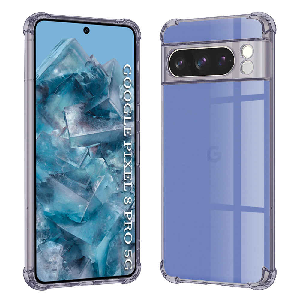 Husa de protectie Techsuit Shockproof Clear Silicone compatibil cu Google Pixel 8 Pro, Negru Fumuriu