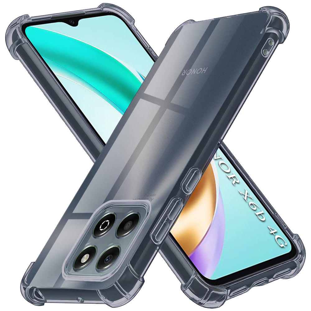 Husa de protectie Techsuit Shockproof Clear Silicone compatibil cu Honor X6b, Negru Fumuriu