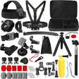 Suport Techsuit Accessory Kit CamQuest 50in1 (SA50), for GoPro Hero, SJCAM, Action Cameras, with Carrying Case, Negru