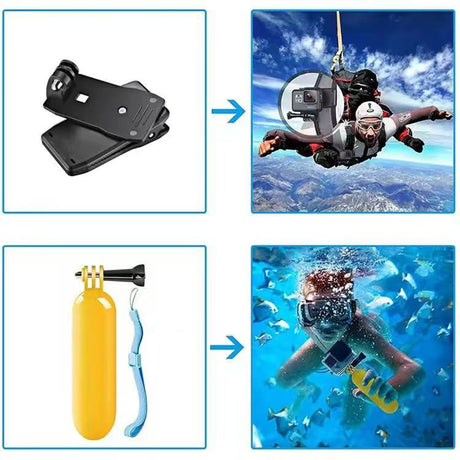 Suport Techsuit Accessory Kit CamQuest 15in1 (SA15), for GoPro Action Camera, Negru