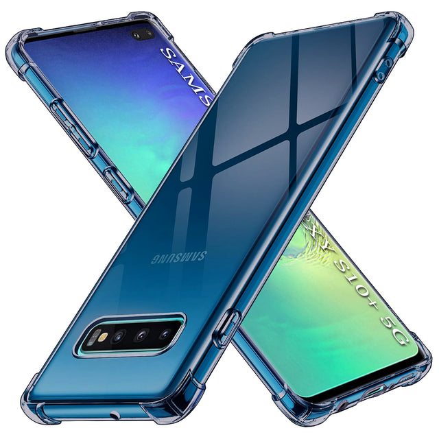 Husa de protectie Techsuit Shockproof Clear Silicone compatibil cu Samsung Galaxy S10 Plus, Negru Fumuriu