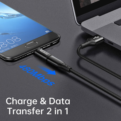 Adaptor Mcdodo OTG Adapter (OT-7690), Type-C to Micro-USB, Aluminium Alloy, Charging & Data Sync, Negru