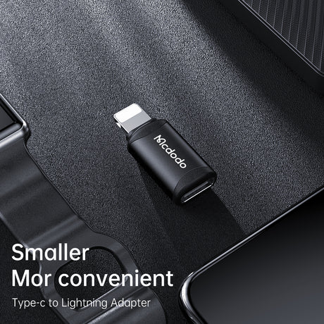 Adaptor Mcdodo OTG Adapter (OT-7680), Type-C to Lightning, Aluminium Alloy, Charging & Data Sync, 3A, Negru