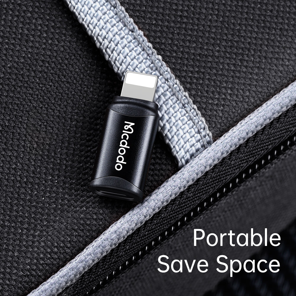 Adaptor Mcdodo OTG Adapter (OT-7680), Type-C to Lightning, Aluminium Alloy, Charging & Data Sync, 3A, Negru