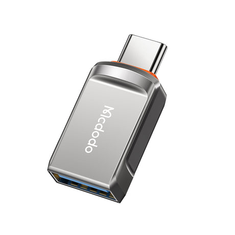 Adaptor Mcdodo OTG Adapter (OT-8730), USB to Type-C, Zinc Alloy, 5.0Gbps, Gri Inchis