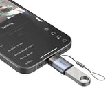 Adaptor Mcdodo OTG Adapter (OT-7390), USB to Lightning, Aluminium Alloy, Charging&Data Sync, with Indicator Light, Lanyard, Negru