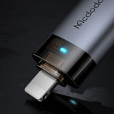Adaptor Mcdodo OTG Adapter (OT-7390), USB to Lightning, Aluminium Alloy, Charging&Data Sync, with Indicator Light, Lanyard, Negru