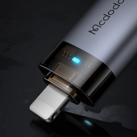 Adaptor Mcdodo OTG Adapter (OT-7390), USB to Lightning, Aluminium Alloy, Charging&Data Sync, with Indicator Light, Lanyard, Negru