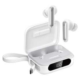 Casti Anker P41i Ultimate MFI (A3937G12), Built-in Charger, Lightning Adapter, Stand, ANC, 6 Mics, Bass, Alb