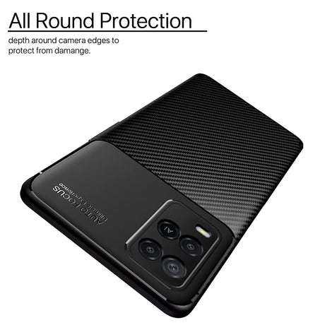 Husa de protectie Techsuit CarbonFiber compatibil cu Oppo A54 4G, Negru
