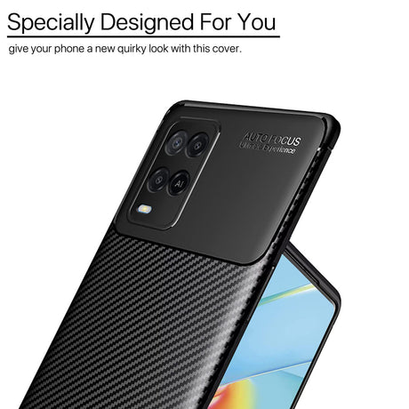 Husa de protectie Techsuit CarbonFiber compatibil cu Oppo A54 4G, Negru