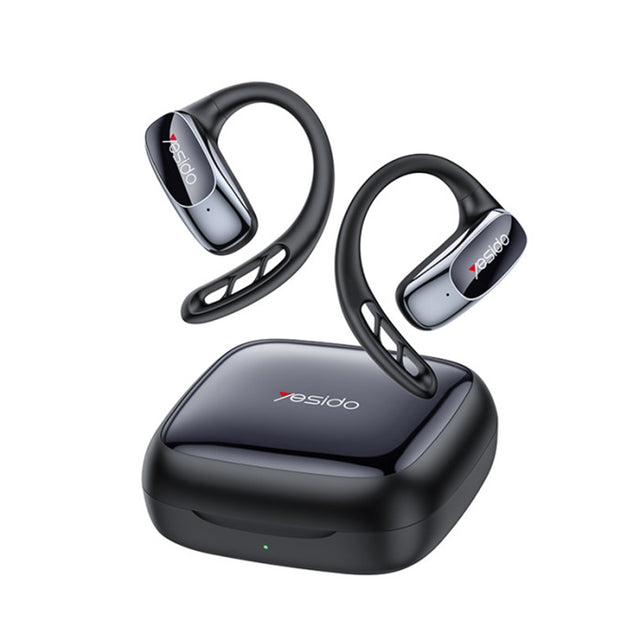Casti Yesido (YSP24), with Bluetooth V5.4, Open-ear Design, Three-band Prominence, Touch, 400mAh, USB-C, Negru