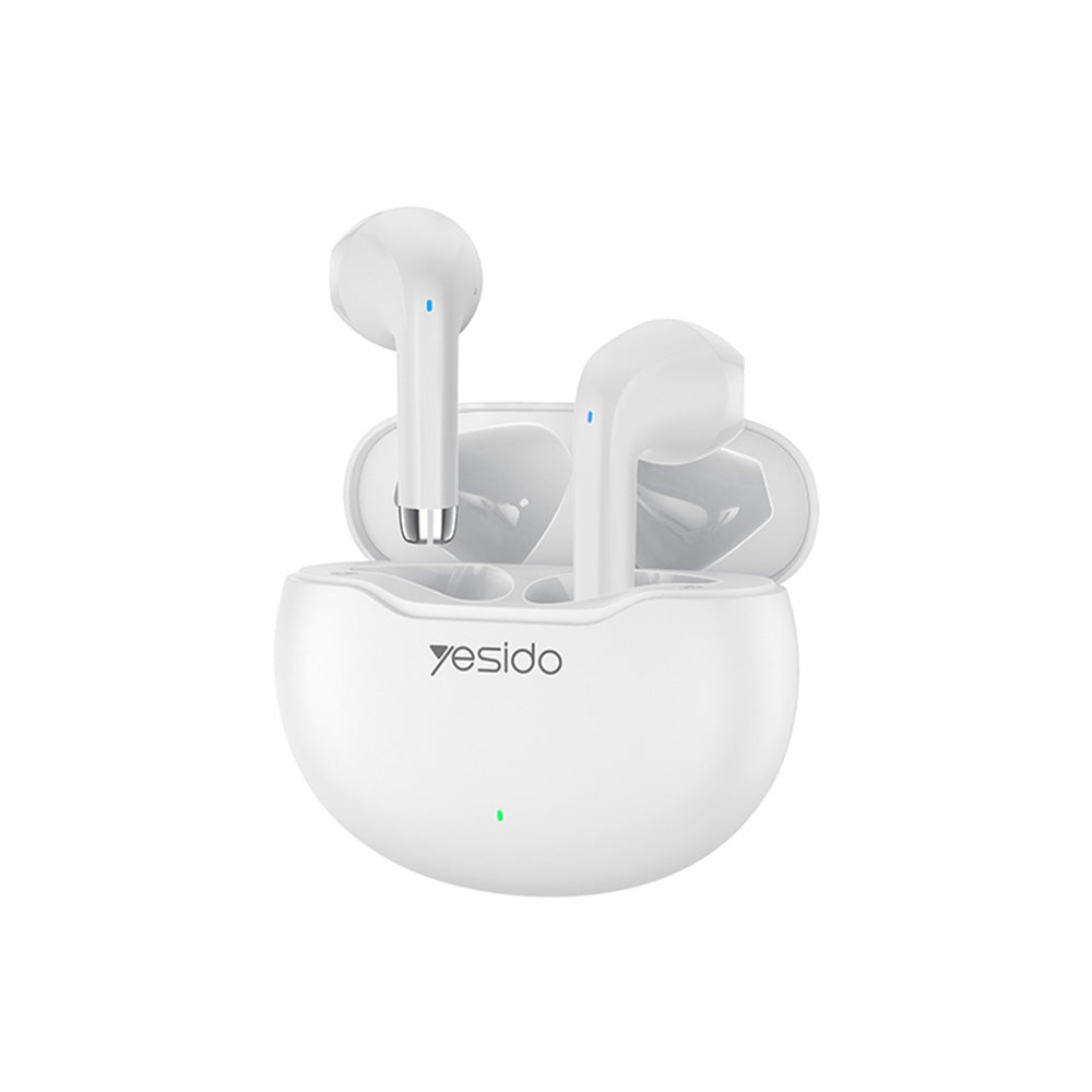 Casti Yesido (TWS21), with Bluetooth V5.3, Half-In-ear Design, Touch Control, Noise Cancelling, 320mAh, Alb