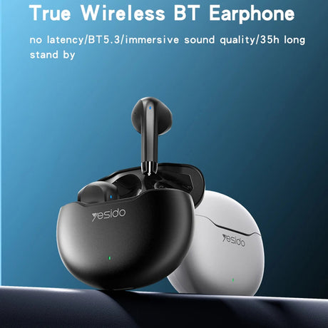 Casti Yesido (TWS21), with Bluetooth V5.3, Half-In-ear Design, Touch Control, Noise Cancelling, 320mAh, Negru