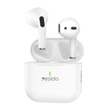 Casti Yesido (TWS17), with Bluetooth V5.1, Half-In-ear Design, 200mAh, Type-C, Alb